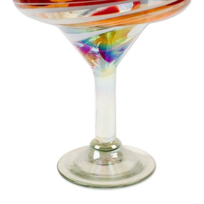 Alternate image for Pair of Eco-Friendly Handblown Margarita Glasses from Mexico Sophisticated Enchantment