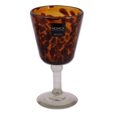 Alternate image for Fair Trade Handblown Wine Glasses Set of 6 Mexico Tortoise Shell