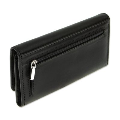 Alternate image for Trifold Black Leather Wallet from Mexico Coporo Black