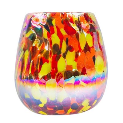 Alternate image for Set of 6 Multicolor Handblown Stemless Wine Glasses Intense Gallantry