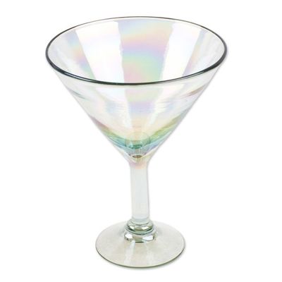 Alternate image for Set of 4 Clear Handblown Martini Glasses from Mexico Ethereal Glamour