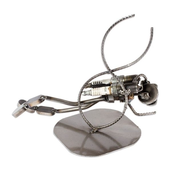 Alternate image for Handcrafted Eco Friendly Recycled Metal Sculpture Rustic Scuba Diver