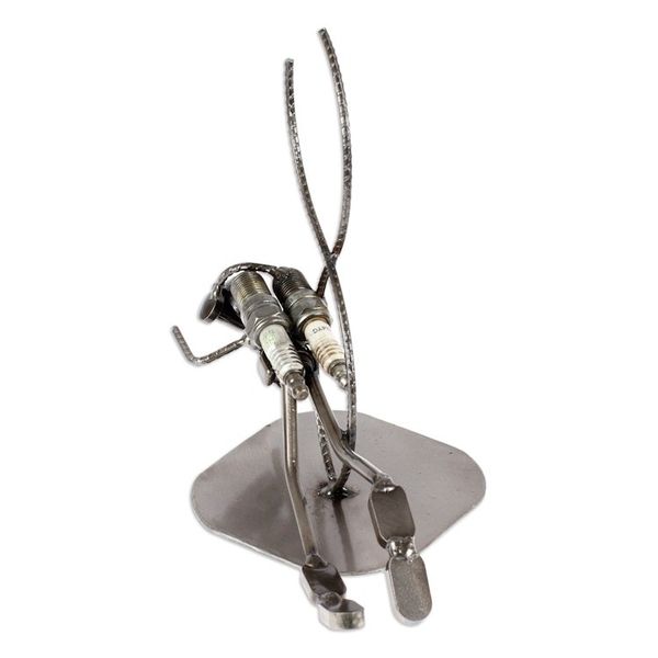 Alternate image for Handcrafted Eco Friendly Recycled Metal Sculpture Rustic Scuba Diver