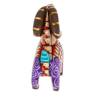 Alternate image for Copal Wood Alebrije Sheep Figurine Hand-Painted in Purple Majestic Sheep