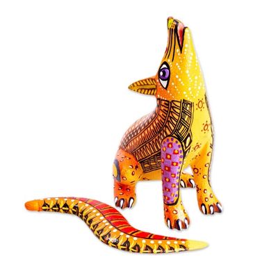 Alternate image for Hand Painted Wood Wolf Alebrije Wild Wolf