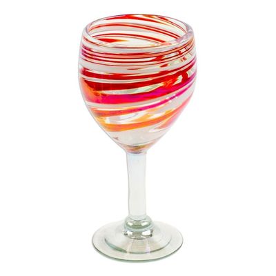 Alternate image for Set of 4 Eco-Friendly Red Handblown Wine Glasses Elegance Enchantment