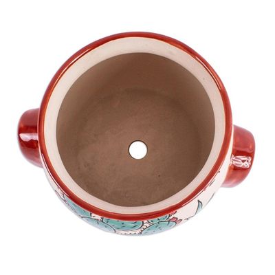 Alternate image for Hand Painted Cacti Flower Pot from Mexico Mexican Desert