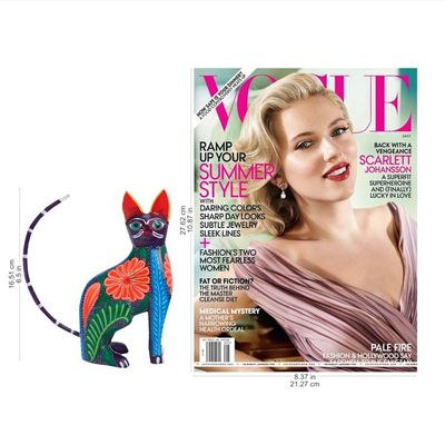 Alternate image for Handcrafted Copal Wood Alebrije Cat Figurine from Mexico Graceful Feline