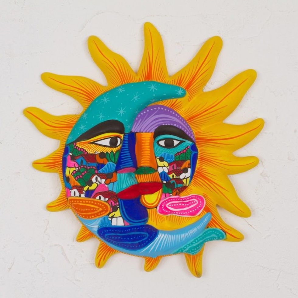 Ceramic Sun and Moon Wall Art from Mexico 'Life and Tradition'