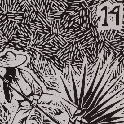 Alternate image for Tequila Agave Harvest Black and White Print The Cutter Tequila Lotto