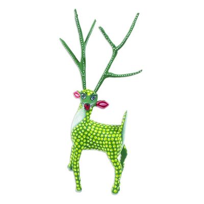 Alternate image for Handmade Copal Wood Alebrije Green Deer