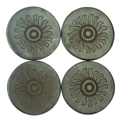 Alternate image for Handcrafted Barro Negro Coasters Set of 4 Dark Sun