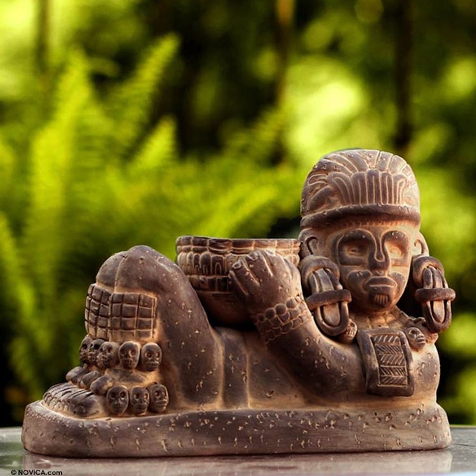 Ceramic sculpture 'Aztec Chac Mool'