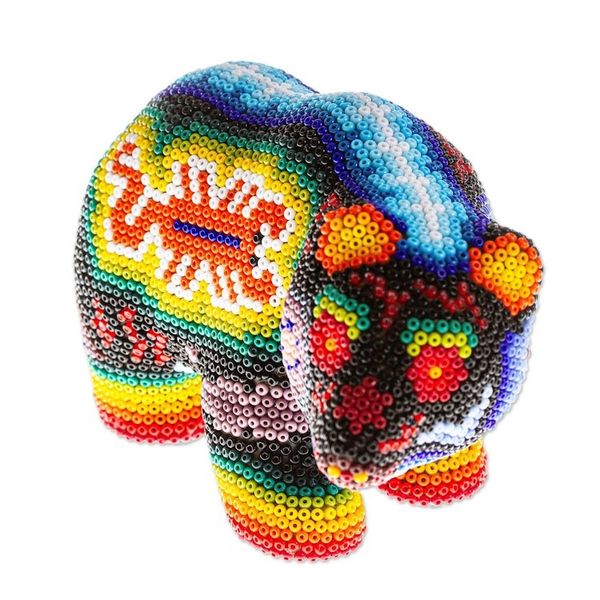 Alternate image for Huichol Beaded Bear Figurine Scorpion Bear