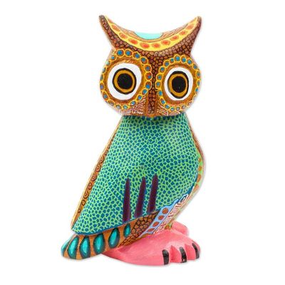Alternate image for Hand-Carved Copal Wood Owl Alebrije Sculpture from Mexico Dream Vision
