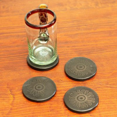 Alternate image for Handcrafted Barro Negro Coasters Set of 4 Dark Sun