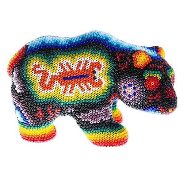 Alternate image for Huichol Beaded Bear Figurine Scorpion Bear