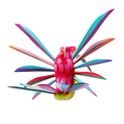 Alternate image for Hand-Painted Mexican Wood Alebrije Figurine Bold Hummingbird