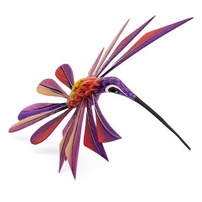 Alternate image for Oaxacan Hummingbird Sculpture Purple Hummingbird
