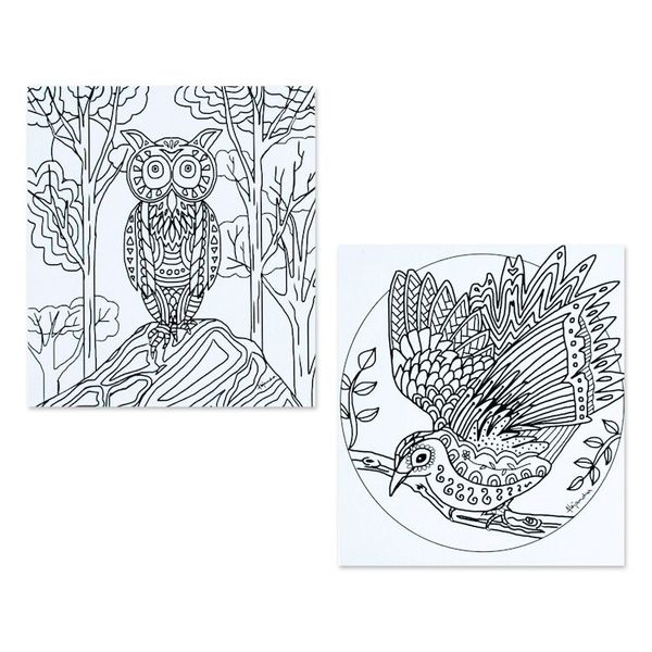 Alternate image for Mexican Bird Themed Coloring Postcards Pair Bird Enchantment