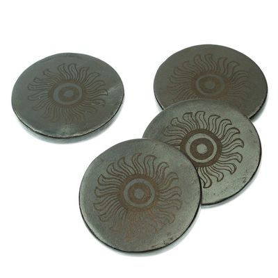 Alternate image for Handcrafted Barro Negro Coasters Set of 4 Dark Sun