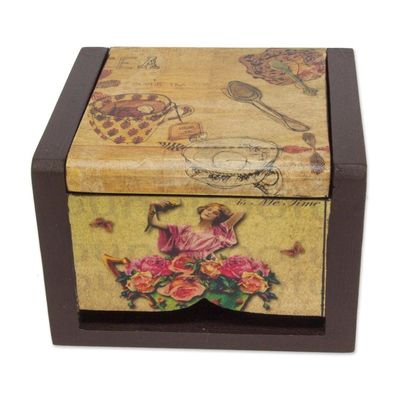 Alternate image for Petite Ventilated Decoupage Decorative Tea Box from Mexico Tea Time