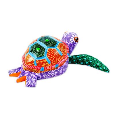 Alternate image for Handcrafted Copal Wood Alebrije Lilac Turtle