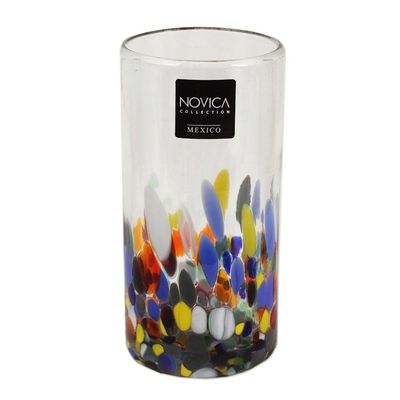 Alternate image for Multicolor Hand Blown Glass Highball Glasses Set of 6 Confetti Festival