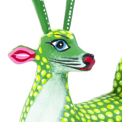 Alternate image for Handmade Copal Wood Alebrije Green Deer