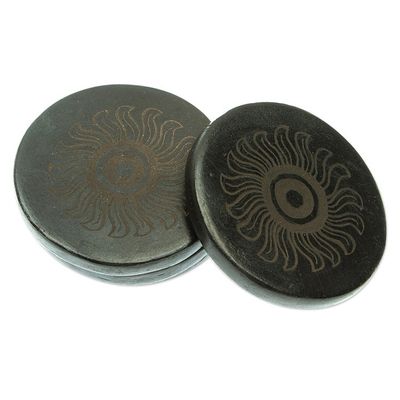 Alternate image for Handcrafted Barro Negro Coasters Set of 4 Dark Sun