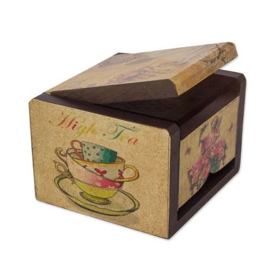 Alternate image for Petite Ventilated Decoupage Decorative Tea Box from Mexico Tea Time
