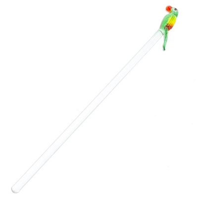 Alternate image for Mexican Recycled Glass Cocktail Stirrer with Colorful Macaw Charming Macaw
