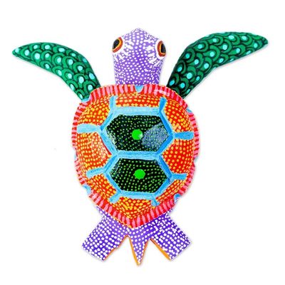 Alternate image for Handcrafted Copal Wood Alebrije Lilac Turtle