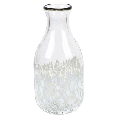 Alternate image for Handblown Recycled Glass Carafe and Cup Set in White Pair White Spots
