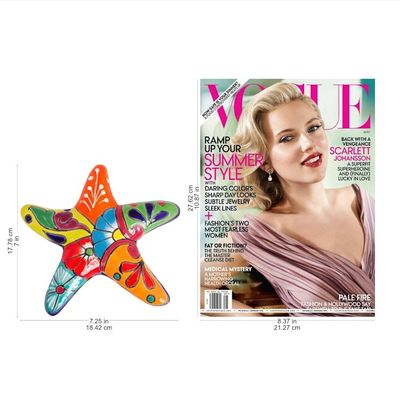 Alternate image for Talavera-Style Ceramic Starfish Wall Sculpture from Mexico Hacienda Starfish