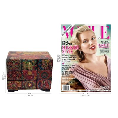 Alternate image for Multicolor Huichol Theme on Decoupage Jewelry Box Huichol Portal