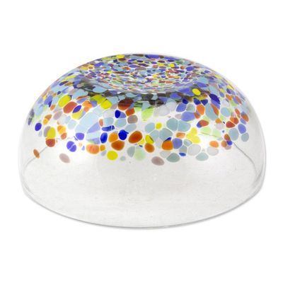 Alternate image for Colorful Hand Blown Glass Bowl for Serving or Salads Confetti Festival