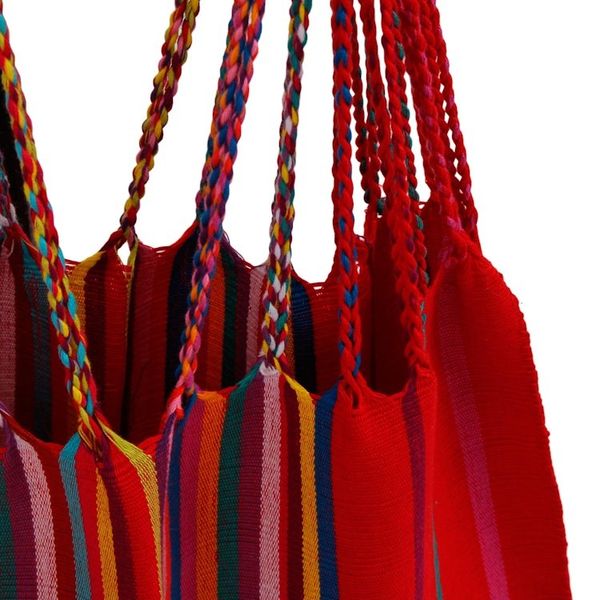 Alternate image for Handwoven Floral Cotton Tote from Mexico Rainbow Bouquet
