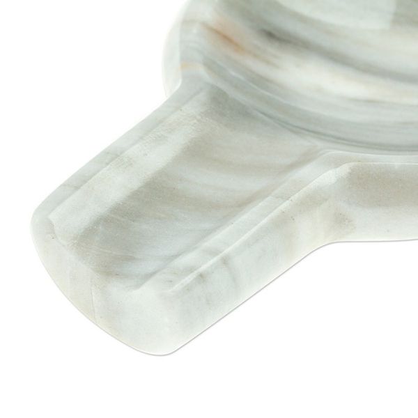 Alternate image for Pale Grey Marble Spoon Rest Crafted in Mexico Convenient Marble
