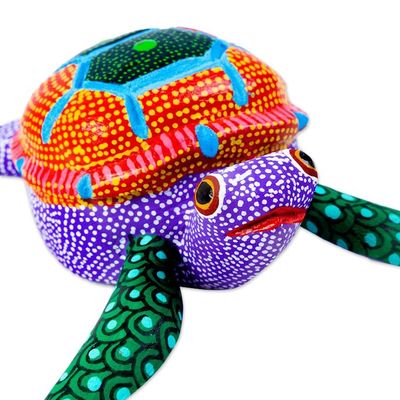 Alternate image for Handcrafted Copal Wood Alebrije Lilac Turtle