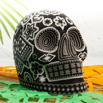 Alternate image for Huichol Beaded Monochrome Deer Skull Figurine Monochrome Deer