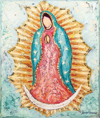 Alternate image for Original Virgin Mary Painting on Canvas Mary, Mother of Jesus