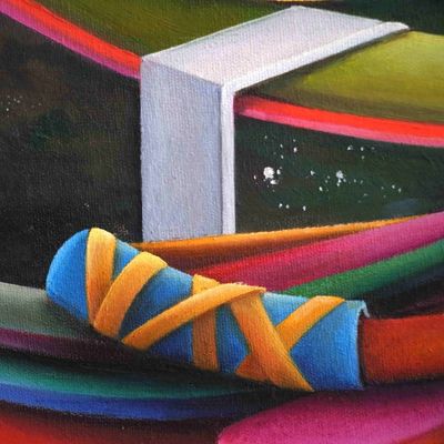 Alternate image for Signed Stretched Colorful Abstract Painting from Brazil The Universe in the Eye