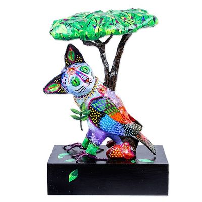 Alternate image for Signed World Peace Theme Alebrije Cat Sculpture Sensations that Lead to Peace