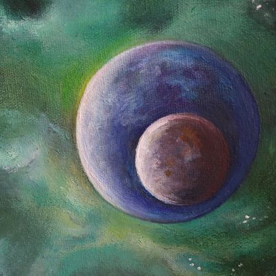 Alternate image for Signed Stretched Colorful Abstract Painting from Brazil The Universe in the Eye