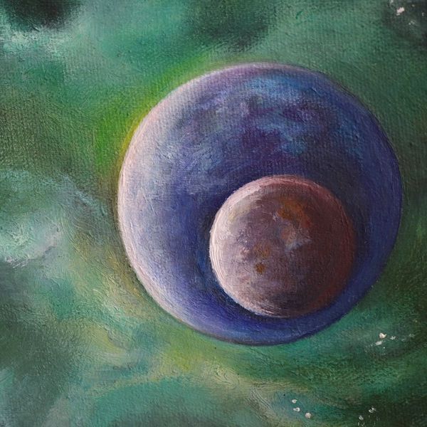Alternate image for Signed Stretched Colorful Abstract Painting from Brazil The Universe in the Eye