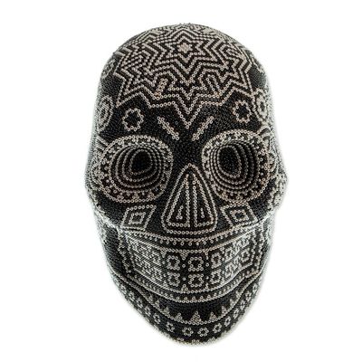 Alternate image for Huichol Beaded Starburst Skull Figurine Huichol Starburst