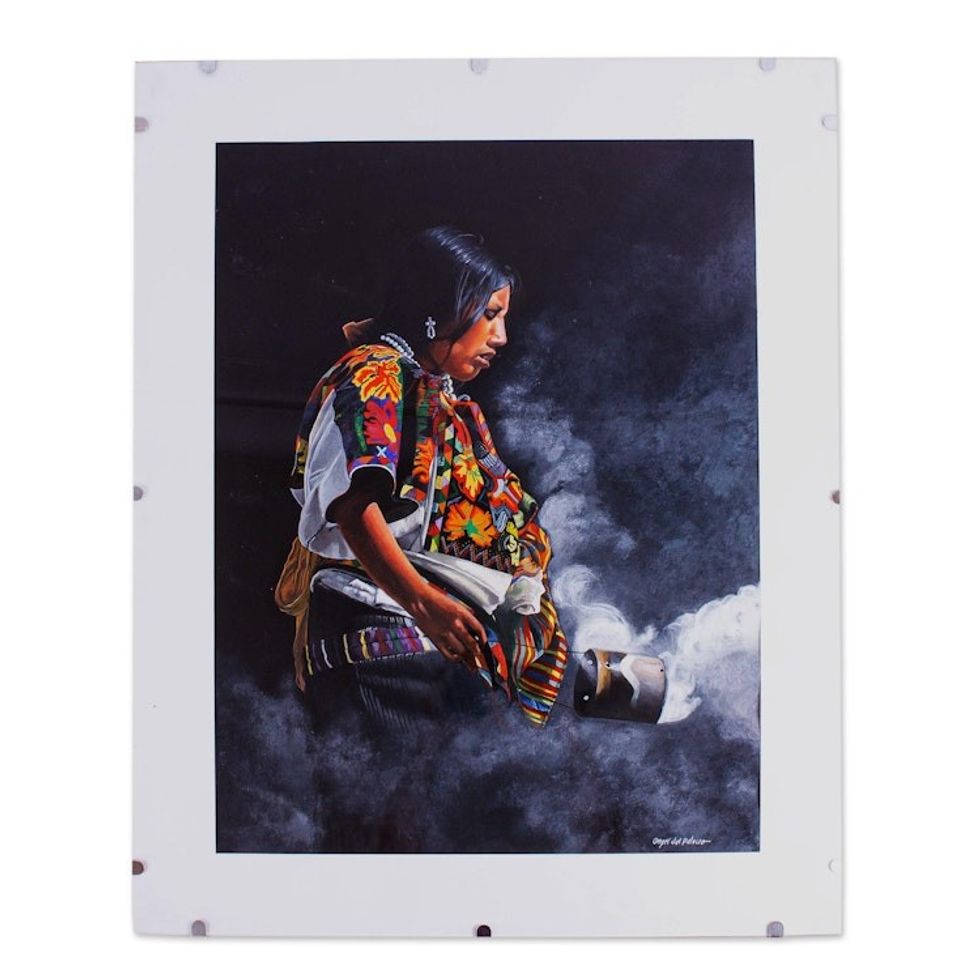 Signed Portrait of a Chiapaneca Woman from Mexico 'The Offering'