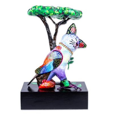 Alternate image for Signed World Peace Theme Alebrije Cat Sculpture Sensations that Lead to Peace