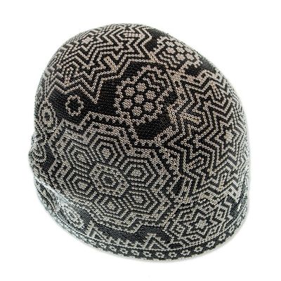 Alternate image for Huichol Beaded Starburst Skull Figurine Huichol Starburst